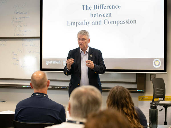 Dr. Dominic Vachon lecturing at 2023 Compassion Science workshop